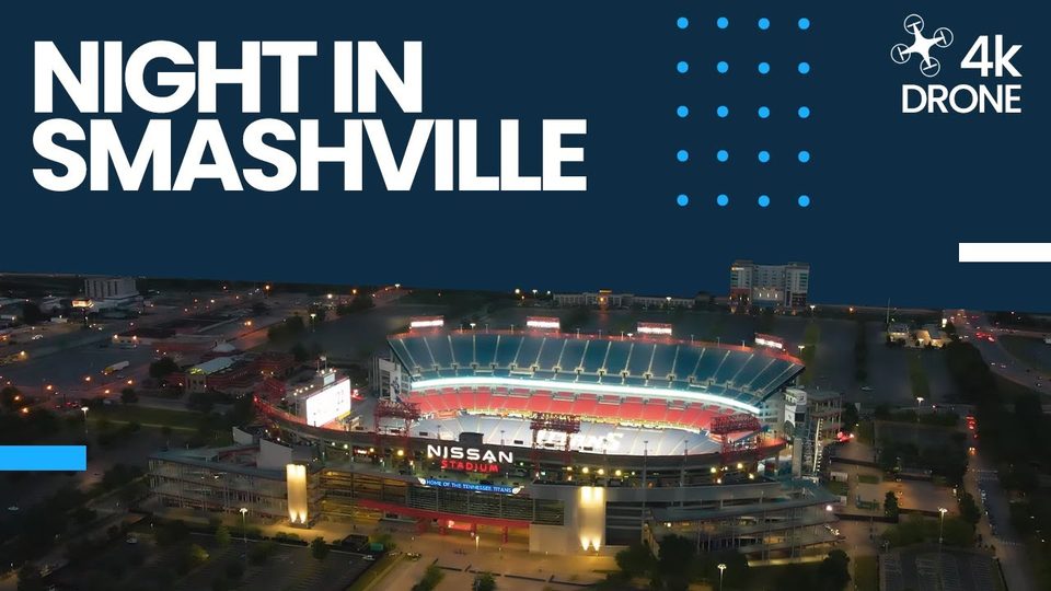Saturday night in Smashville aerial video of downtown Nashville