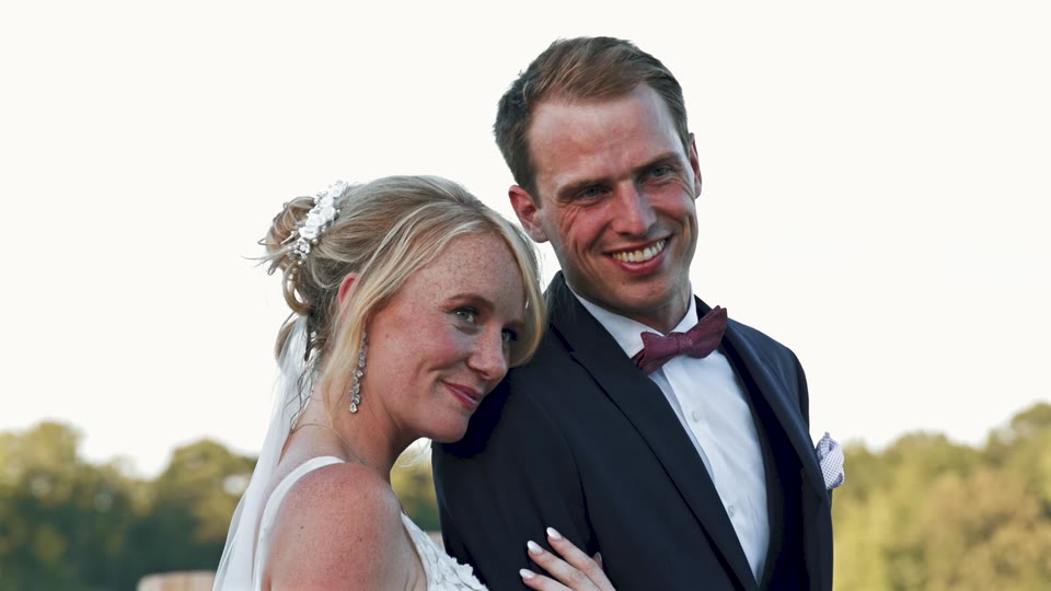 Wedding highlight film, couple by the lake